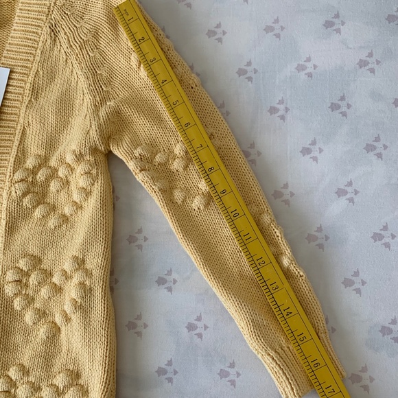 K-D Girls Yellow Knit Cardigan Sweater - Sz 5 NWT - Picture 6 of 7